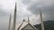 July 17, 2023, Shah Faisal Mosque (Masjid) Cloudy day, Modern Islamic Architecture in Islamabad capital of Pakistan