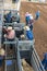 JULY 18, 2017 NORWOOD COLORADO - Young cowboys prepare to ride sheep during San Miguel Basin, . Riding, dirt