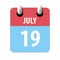 july 19th. Day 19 of month,Simple calendar icon on white background. Planning. Time management. Set of calendar icons for web