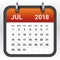 July 2018 calendar vector illustration