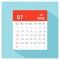 July 2022 - Calendar Icon - Calendar design template