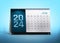 July 2024 Calendar Isolated on blue background with space for copy