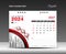 July 2024 template. Desk Calendar 2024 template with circle frame can be use photo, Wall Calendar design, planner, Corporate