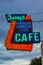 July 21, 2016 - Neon sign for \'Jerrys Cafe\' - Mexican American Cafe - Gallup, New Mexico, old Route 66