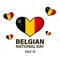 July 21, Belgian National Day. Belgium Independence day. Card, banner, poster, background design. Vector illustration.
