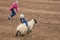 JULY 22, 2017 NORWOOD COLORADO - Young cowboys ride sheep during San Miguel Basin Rodeo, San. Animal, Norwood