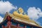 July 25, 2023. Russia, Republic of Kalmykia, Elista, Buddhist temple Golden Abode of Buddha Shakyamuni, roof fragment.