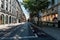 July 26, 2013. View of the streets of Oslo, Norway. District of Central Oslo. Tram tracks on the street. Editorial