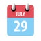 july 29th. Day 29 of month,Simple calendar icon on white background. Planning. Time management. Set of calendar icons for web