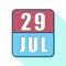 july 29th. Day 29 of month,Simple calendar icon on white background. Planning. Time management. Set of calendar icons for web