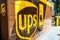 July 30, 2019 Menlo park / CA / USA - UPS locker available 24 hours for package pick-up in San Francisco bay area; UPS has
