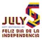 July 5, Venezuela Independence Day congratulatory design with Venezuelan flag elements