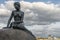 July, 8 2018 - View of the Little mermaid statue in Copenhagen Denmark under a cloudy sky - Immagine