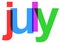 July colorful month of the year - vector