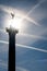 July Column backlit at the middle of the Bastille place