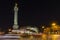 July column at the Bastille place at night