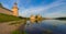 July evening on the Velikaya river. Pskov Kremlin