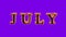 July fire text effect violet background