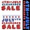 July Fourth Clearance Sale Signs