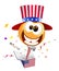 July Fourth Independence Day. Smile Uncle Sam jumps out of box