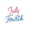 July Fourth. Lettering logo for USA Independence Day celebration