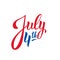 July Fourth. Lettering logo for USA Independence Day celebration