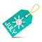 July String Blue Tag - Label with Paper Cut Sun