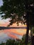 July sunset on Barton Pond in Ann Arbor Michigan