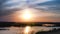 July sunset over the Volga-Akhtubinskaya floodplain near the city of Volzhsky