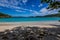 Jumbi bay beach surrounded by Gibney Beach and Trunk Bay on St. John