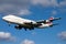 Jumbojet on a nice sky background.