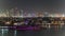 Jumeirah Palm island skyline night timelapse in Dubai, UAE.