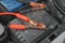 Jump cables on car low power battery