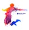 Jump man, vector watercolor illustrations,Sports people, sports, jumping high jump.