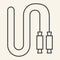 Jump rope thin line icon. Skip rope outline style pictogram on beige background. Fitness play or exercise for mobile