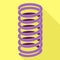 Jump spring icon, flat style
