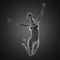 Jump woman radiography