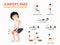 Jumper`s knee rehabilitation exercises infographic