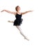 Jumping ballet dancer girl isolated