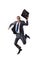 Jumping businessman isolated