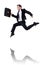 Jumping businessman isolated