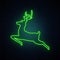 Jumping deer green neon sign.