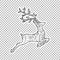 Jumping Deer Sticker ornate illustration