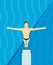 Jumping from diving board design Illustration