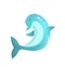 Jumping Dolphin friendly and smiling sea ocean creature vector clip art.
