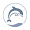 Jumping dolphin symbol