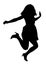 Jumping female silhouette