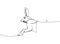 Jumping hare, bunny one line art. Continuous line drawing of pet, mammal, breed, zodiac, china, oriental, domestic