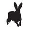 Jumping Hare Lepus Europaeus On A Front View, Silhouette, Found In Map Of All Around The World