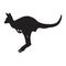 Jumping Kangaroo Macropus Giganteus On a Side View Silhouette Found In Map Of Australia And Indonesia